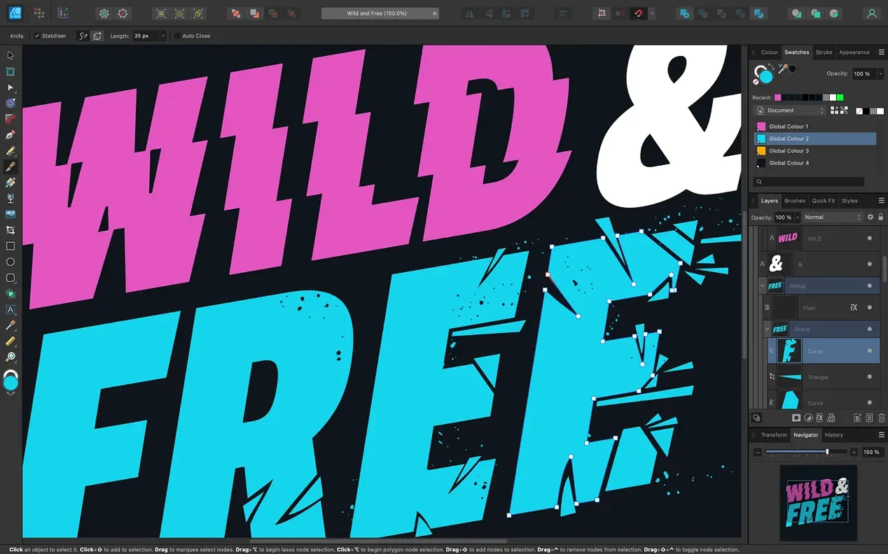 affinity designer — first screen