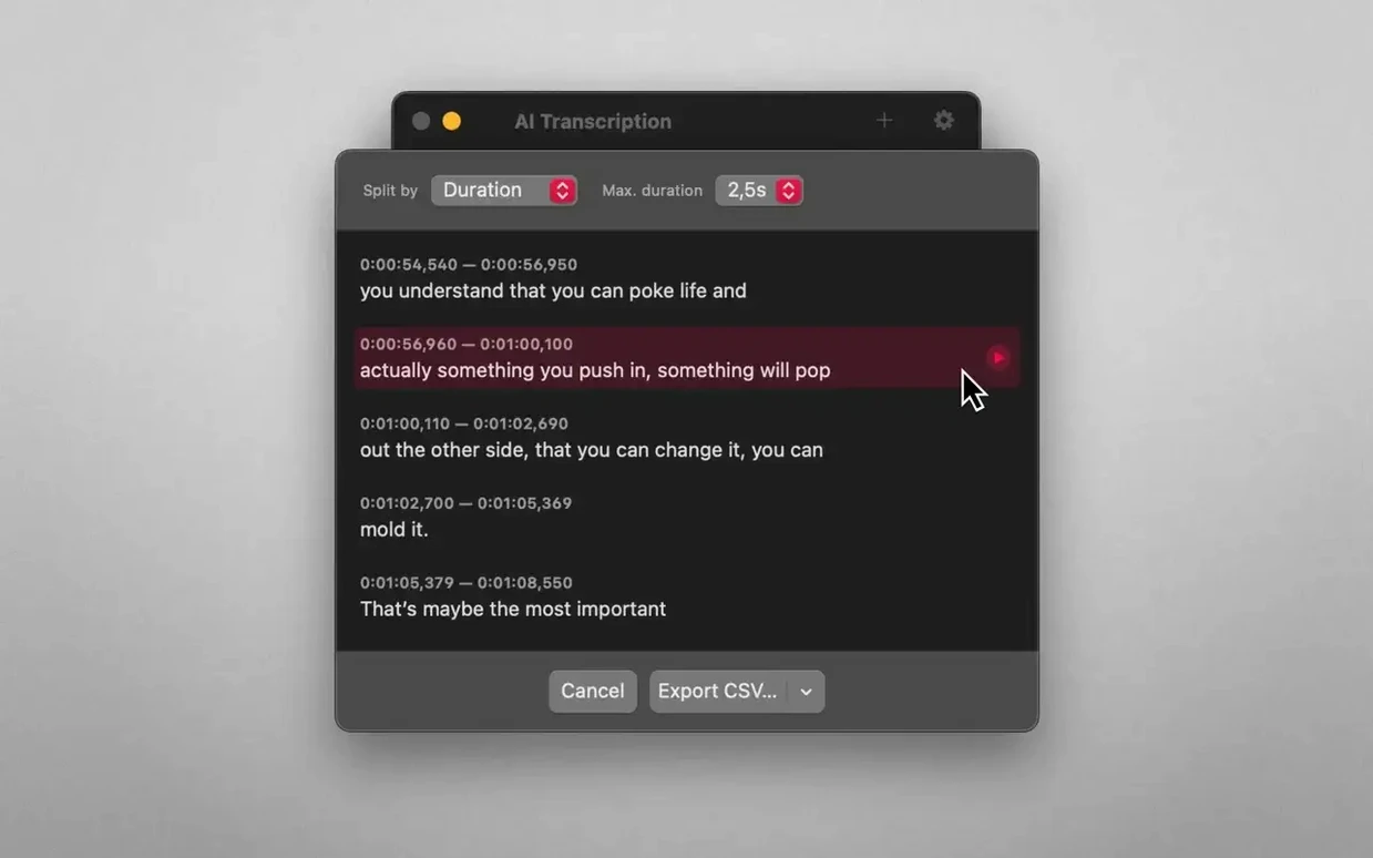 AI Transcription close-up 3