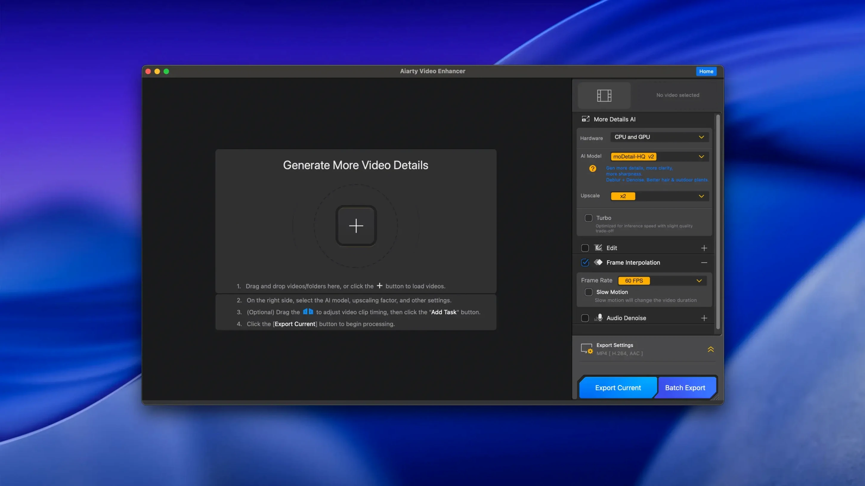 Aiarty Video Enhancer — glimpse 1 aiarty video enhancer free download — first screen