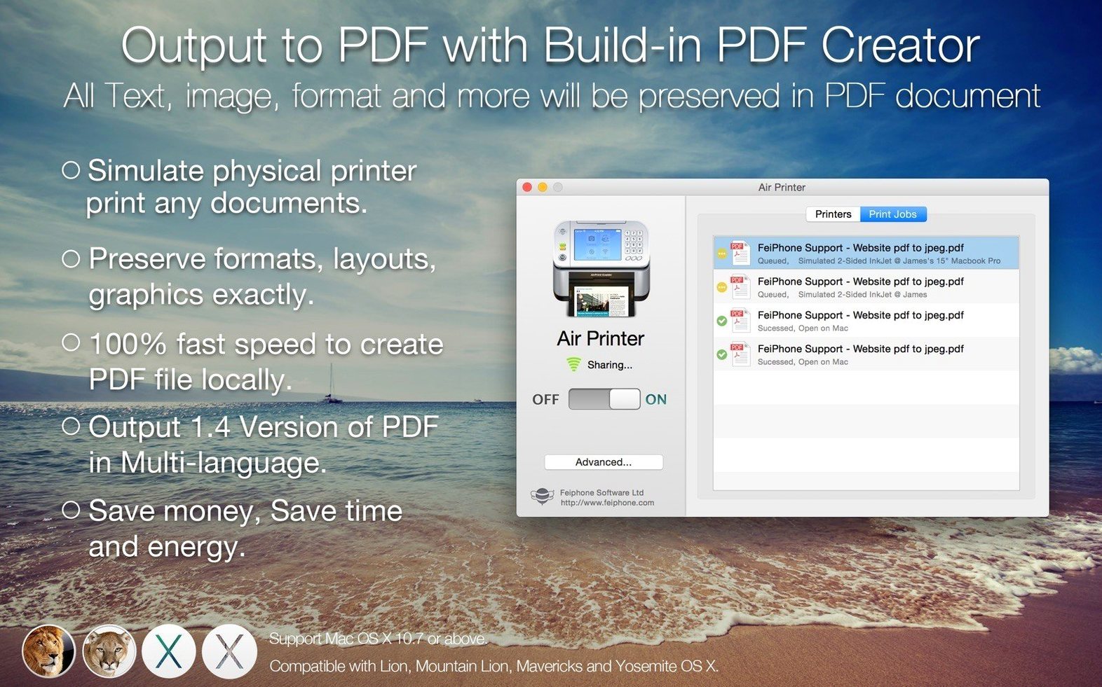 air printer - printer server mac download — first screen