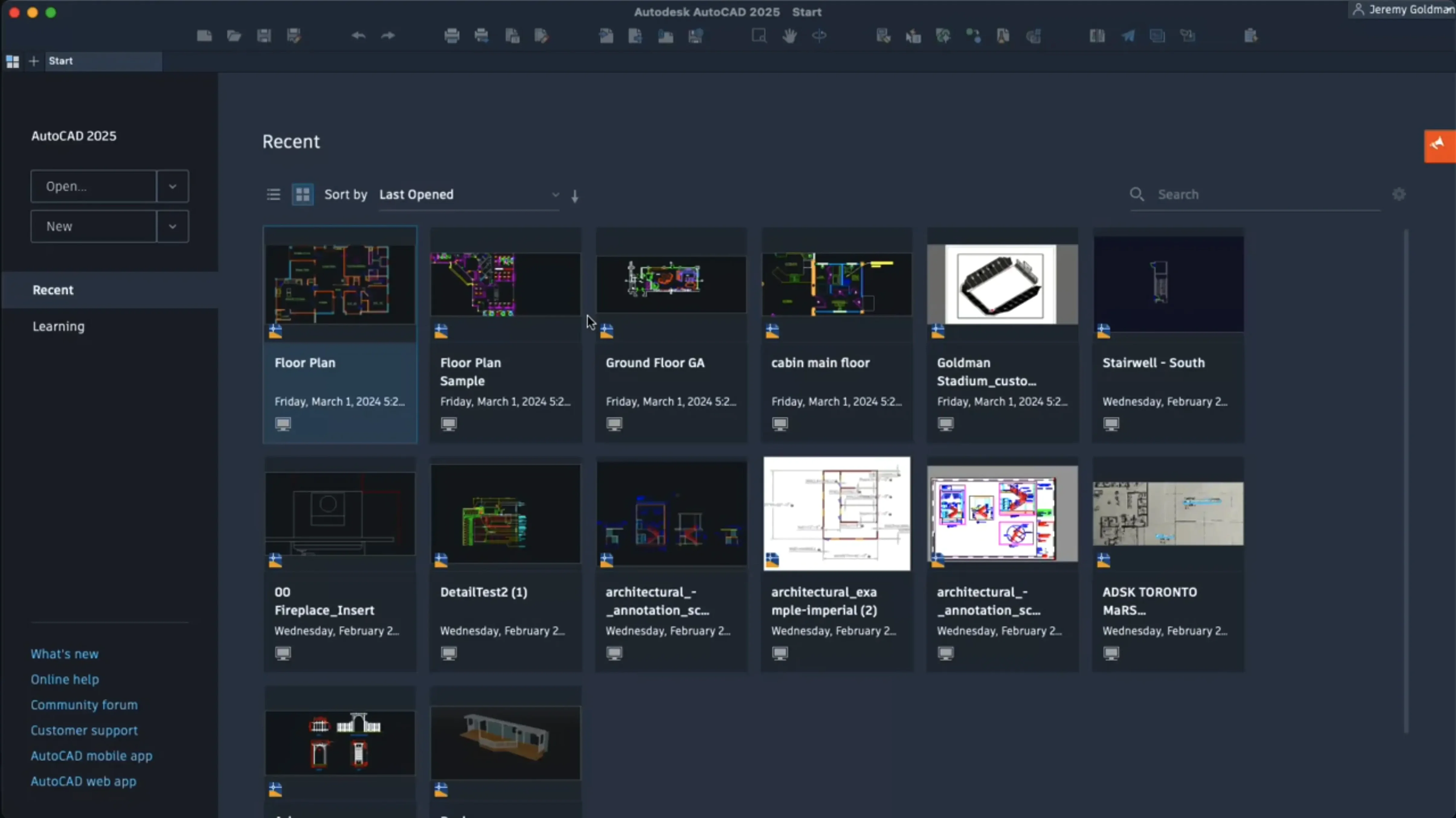 AutoCAD — glimpse 1 autocad mac download — first screen