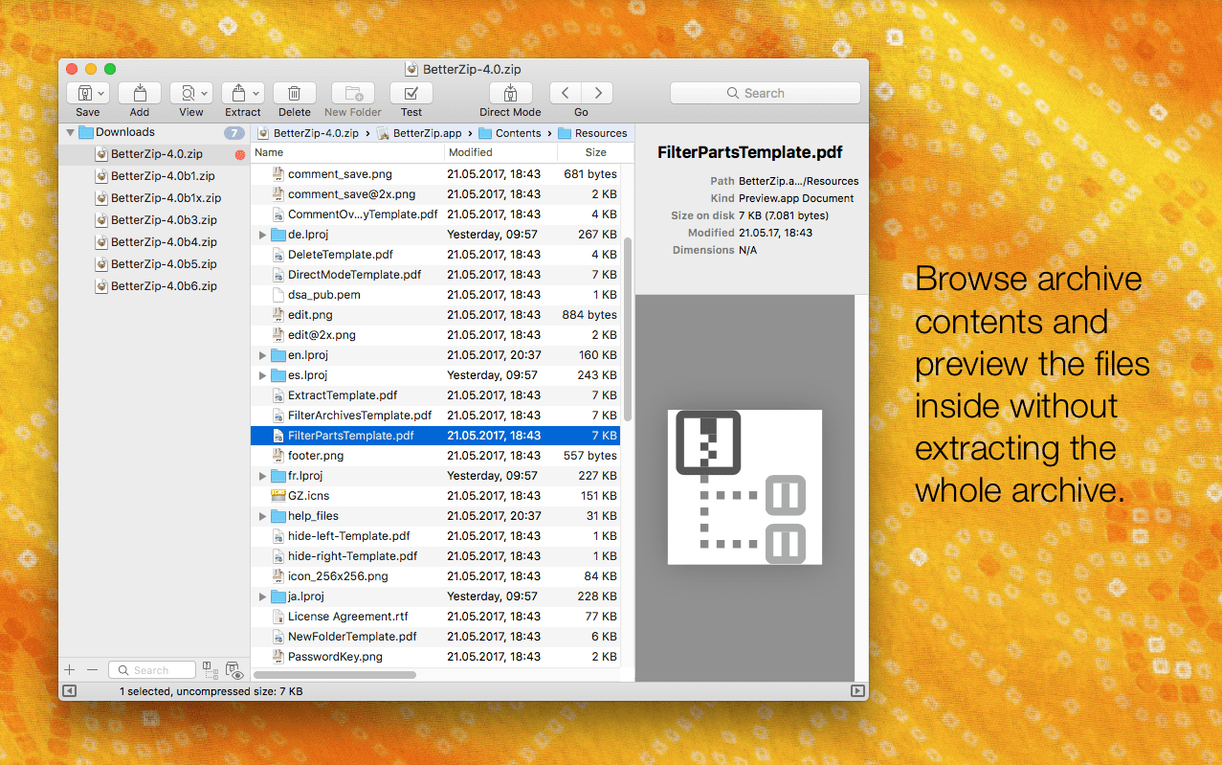 BetterZip visual 1 Overview of BetterZip — betterzip crack