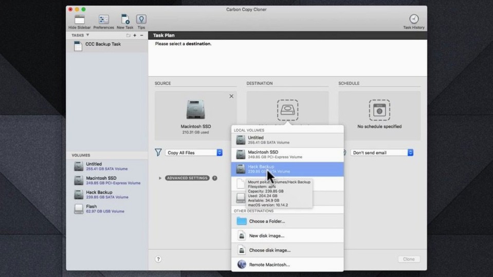 Carbon Copy Cloner visual 3 Carbon Copy Cloner close-up 3