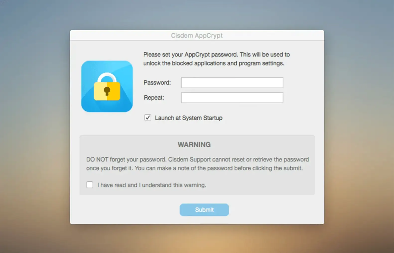 Cisdem AppCrypt usage, image 2
