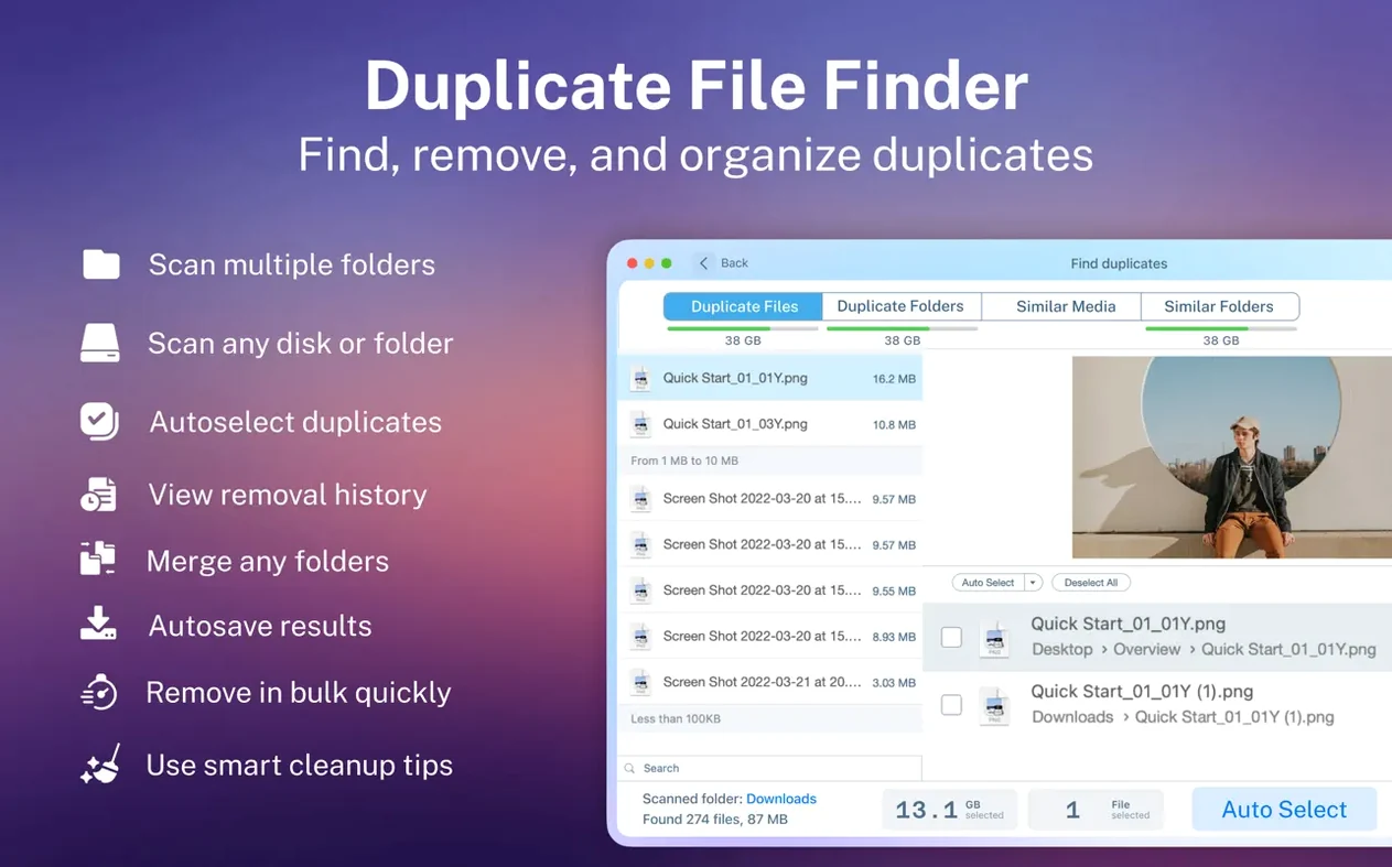 Duplicate File Finder Pro — glimpse 1 Overview of Duplicate File Finder Pro — add onedrive to mac finder
