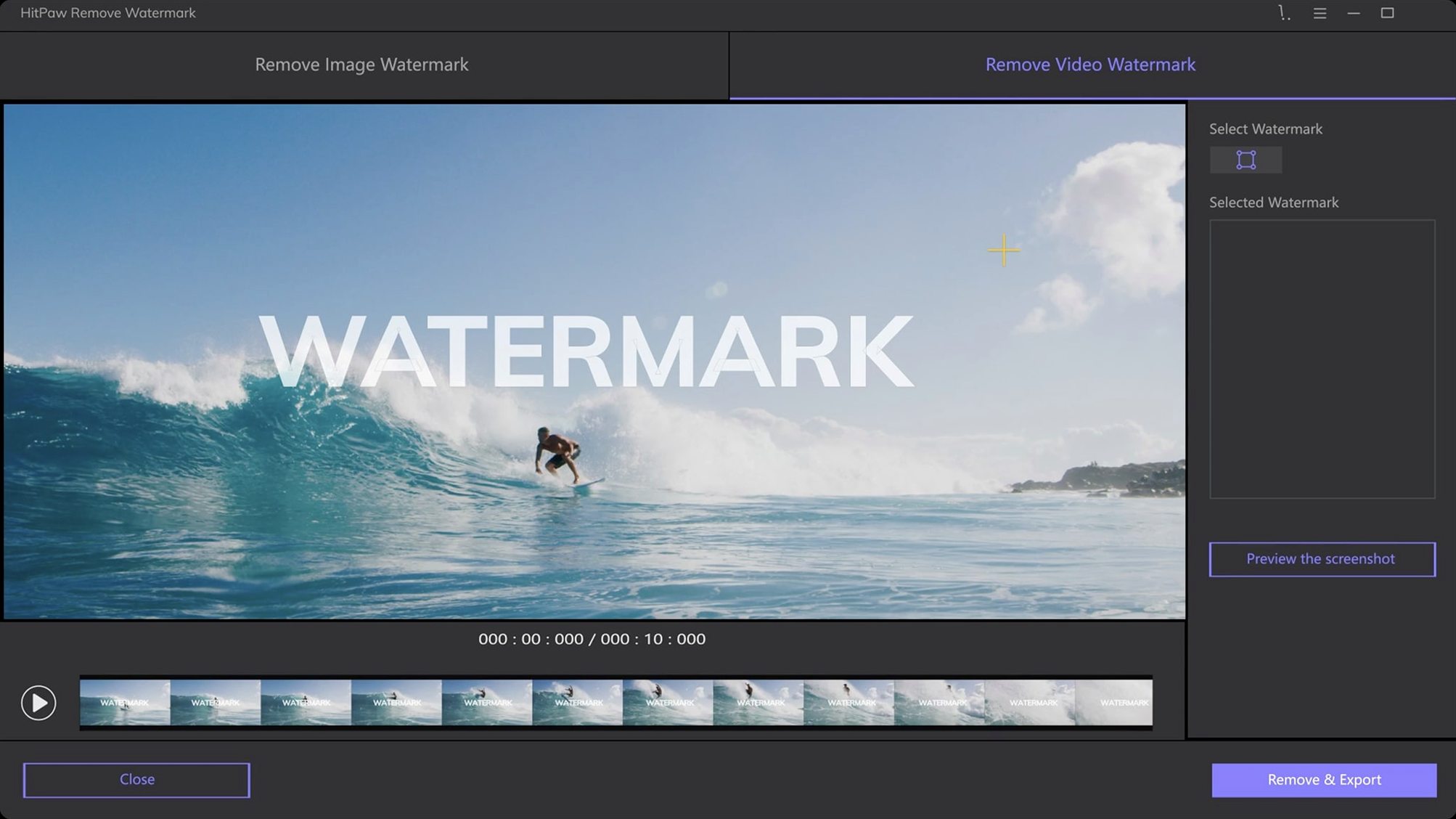 HitPaw Watermark Remover visual 1 add watermark imovie — first screen