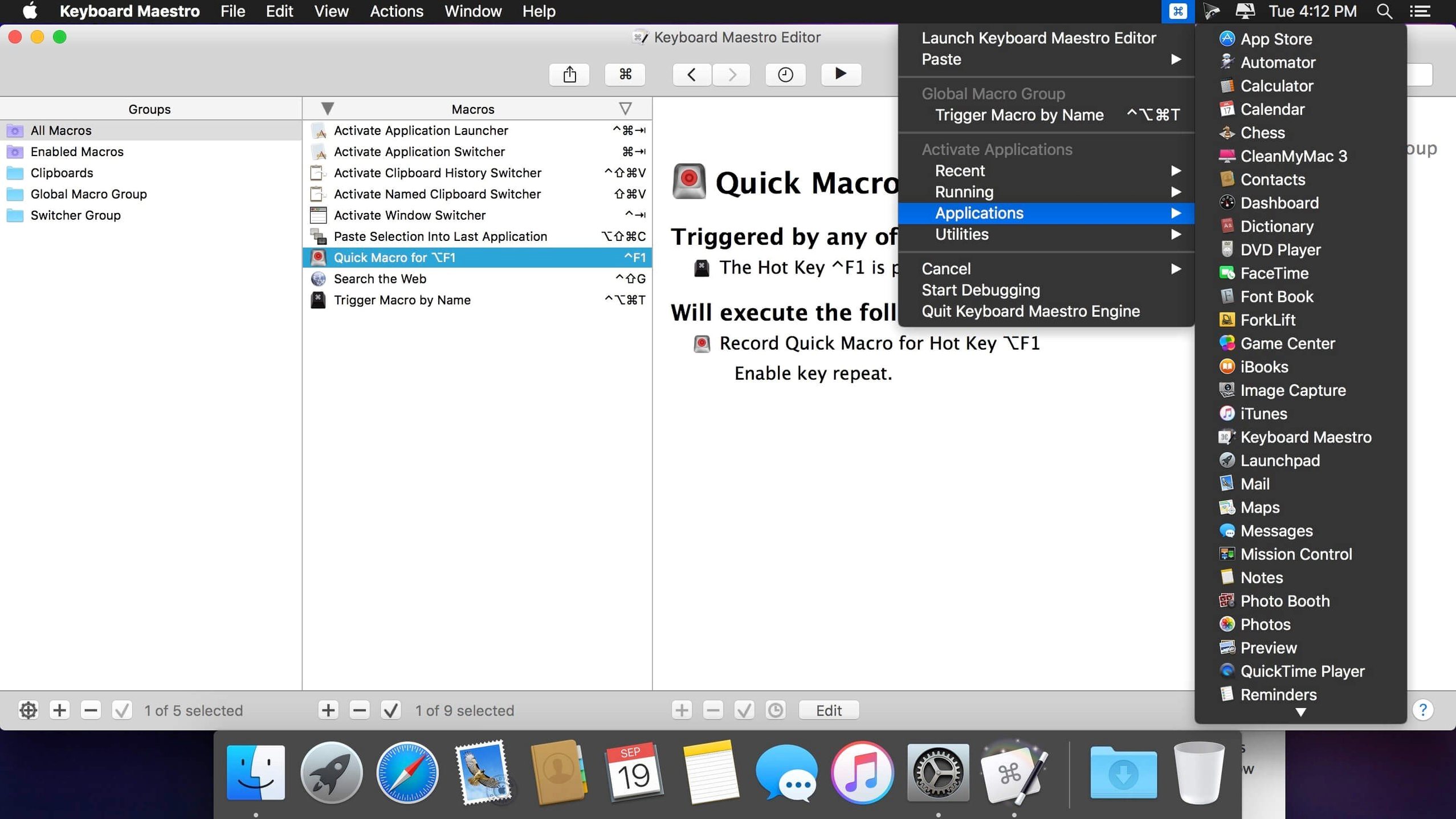 Keyboard Maestro — glimpse 3 Keyboard Maestro usage, image 3
