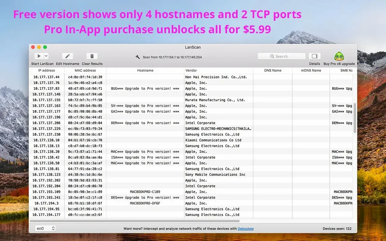 LanScan — glimpse 1 Overview of LanScan — lanscan mac download