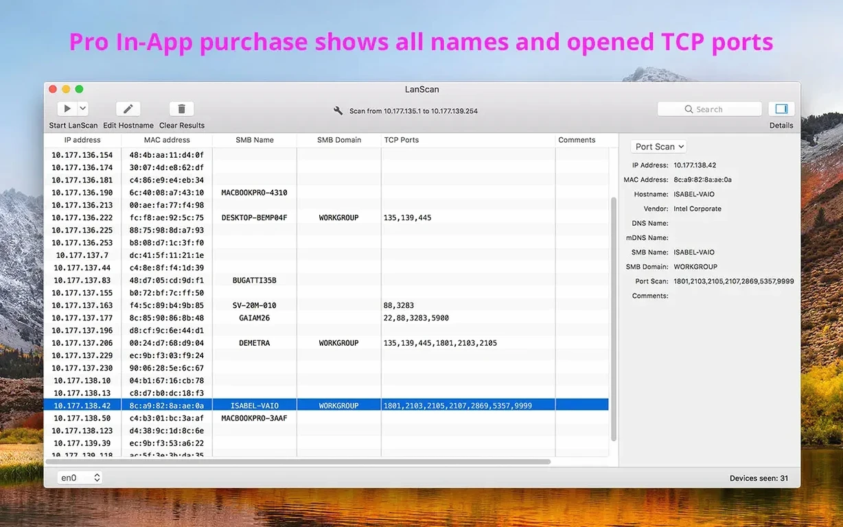 LanScan — glimpse 2 LanScan usage, image 2
