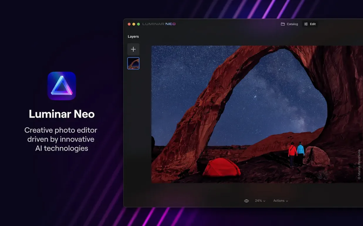 Luminar Neo — glimpse 1 luminar neo 1.26.0 — first screen