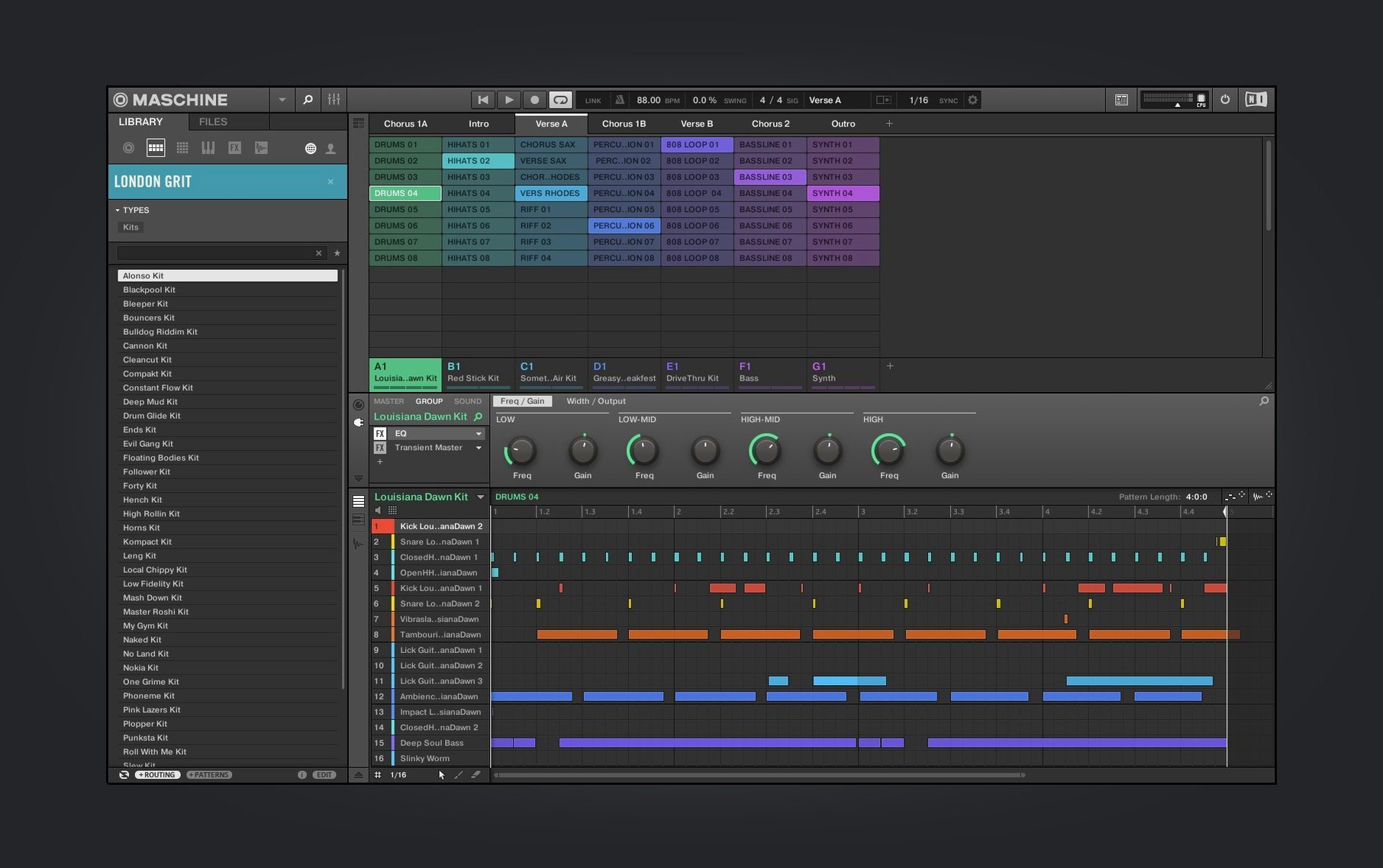 Maschine — glimpse 1 maschine mk2 software — first screen