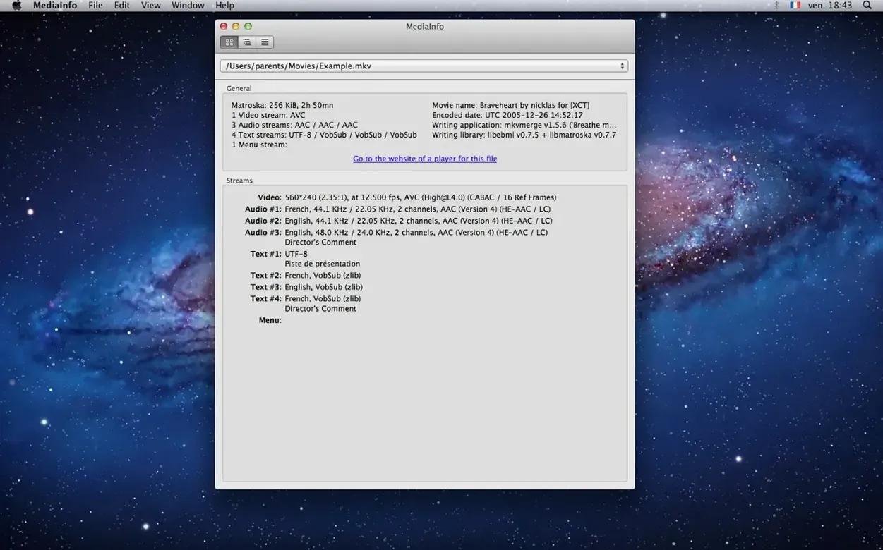 MediaInfo — glimpse 1 Overview of MediaInfo — mediainfo macos free