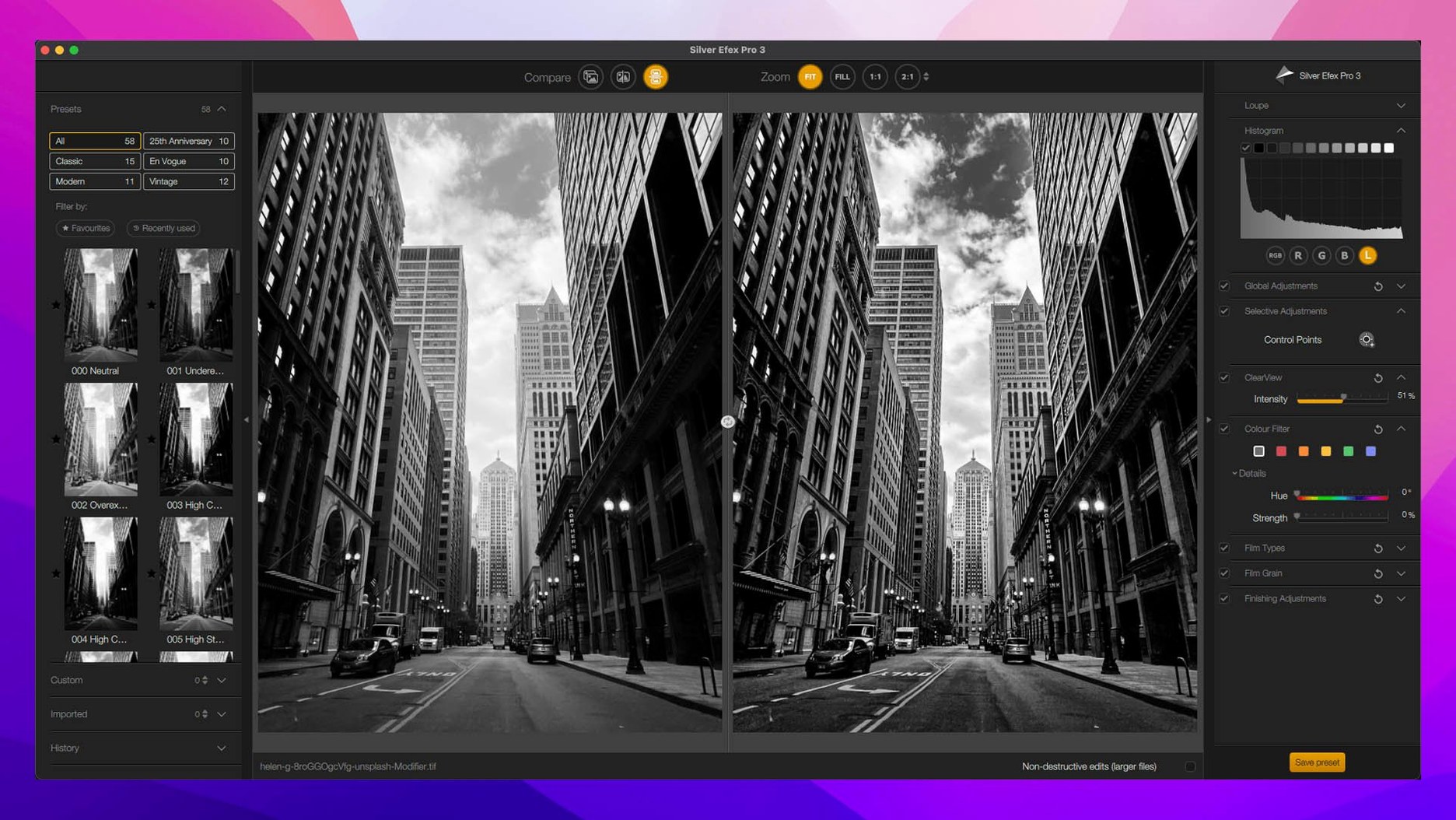 Nik Collection — glimpse 1 nik collection for mac — first screen
