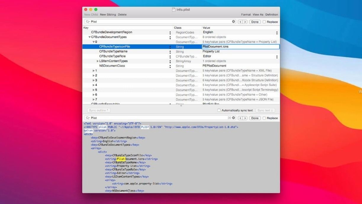 PlistEdit Pro — glimpse 2 PlistEdit Pro usage, image 2