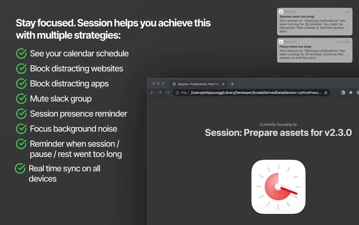 Session Pomodoro Focus Timer — glimpse 3 Session Pomodoro Focus Timer usage, image 3