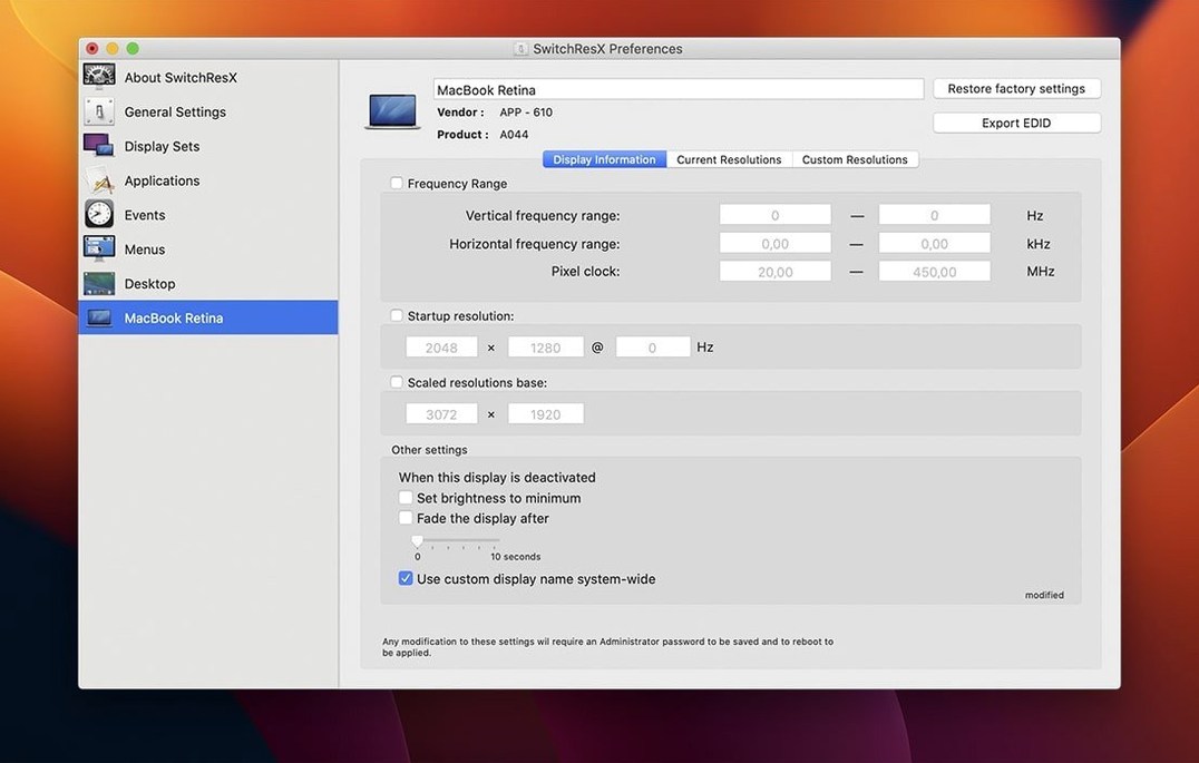 SwitchResX usage, image 2
