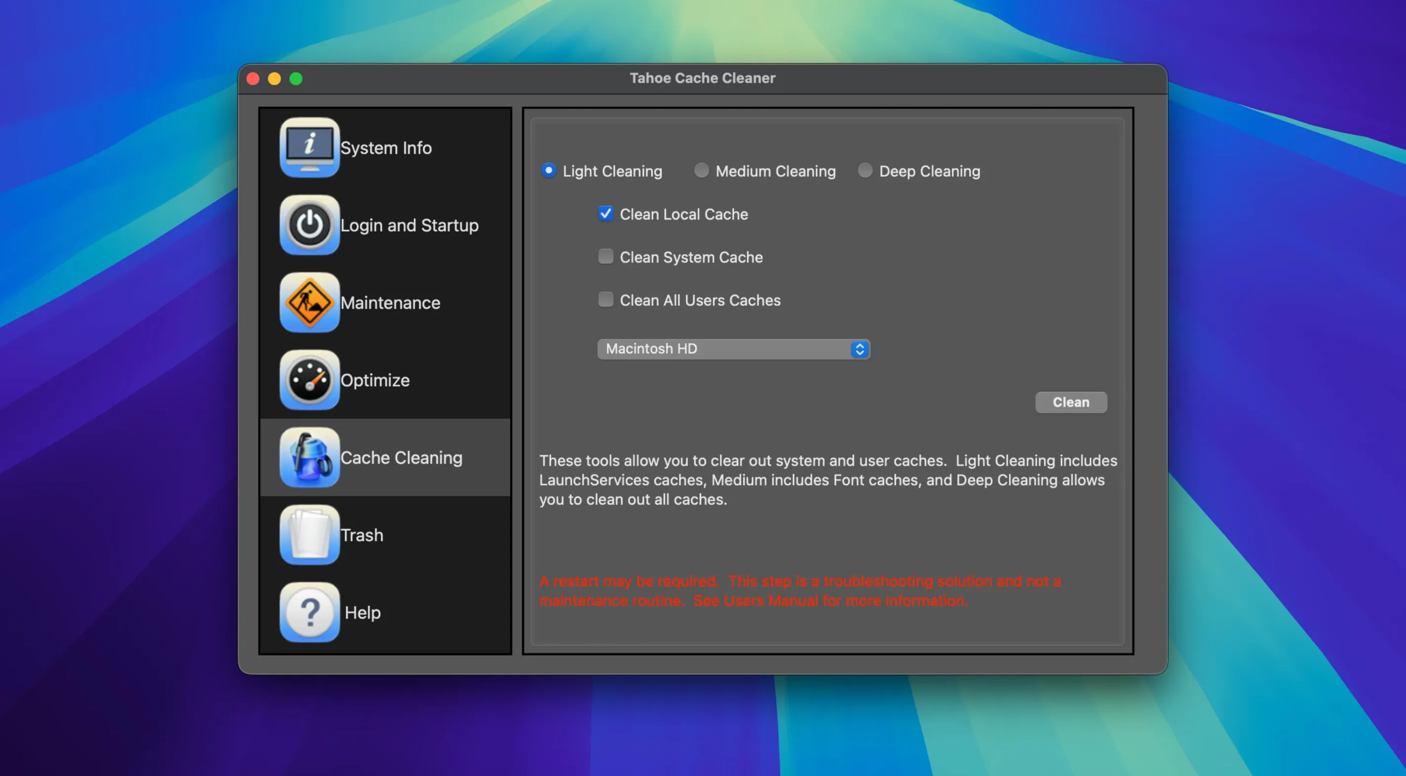 Tahoe Cache Cleaner — glimpse 5 Tahoe Cache Cleaner usage, image 5