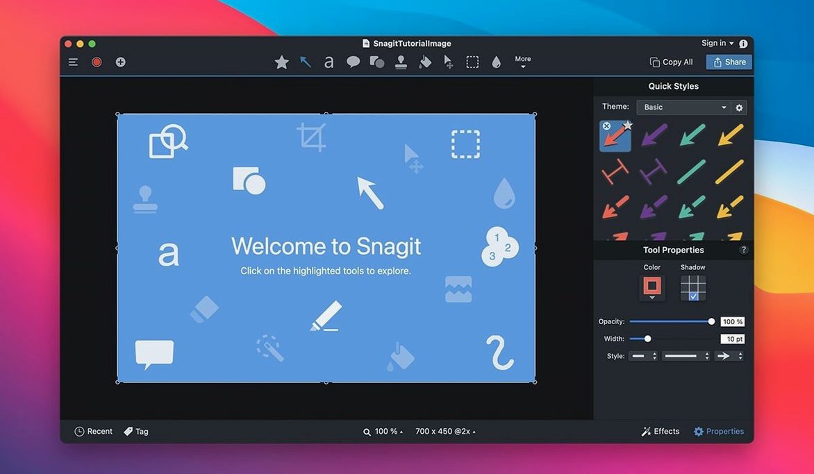 TechSmith Snagit visual 1 techsmith snagit download — first screen