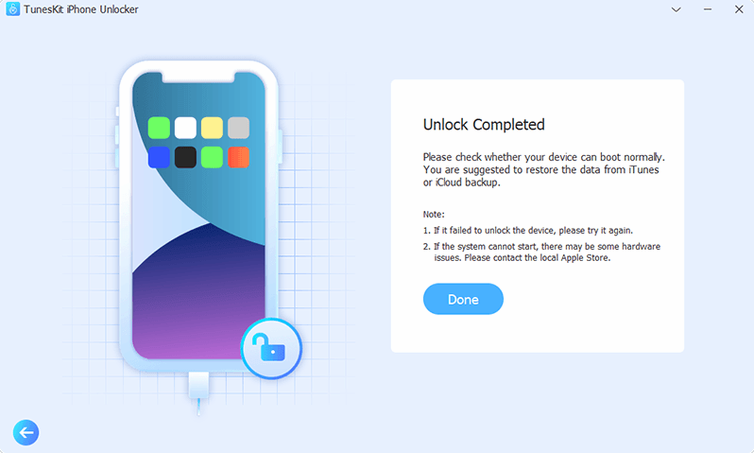 TunesKit iPhone Unlocker — glimpse 4 TunesKit iPhone Unlocker usage, image 4