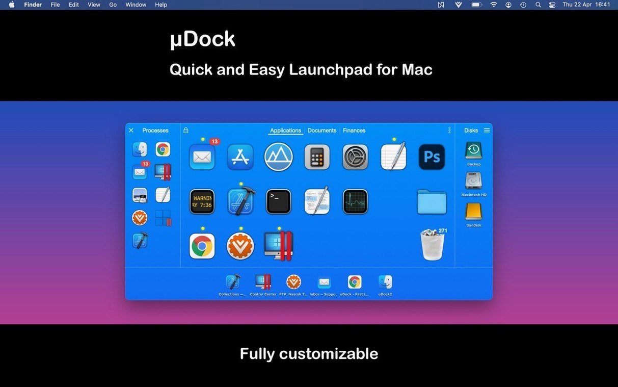 uDock visual 1 udock mac download — first screen