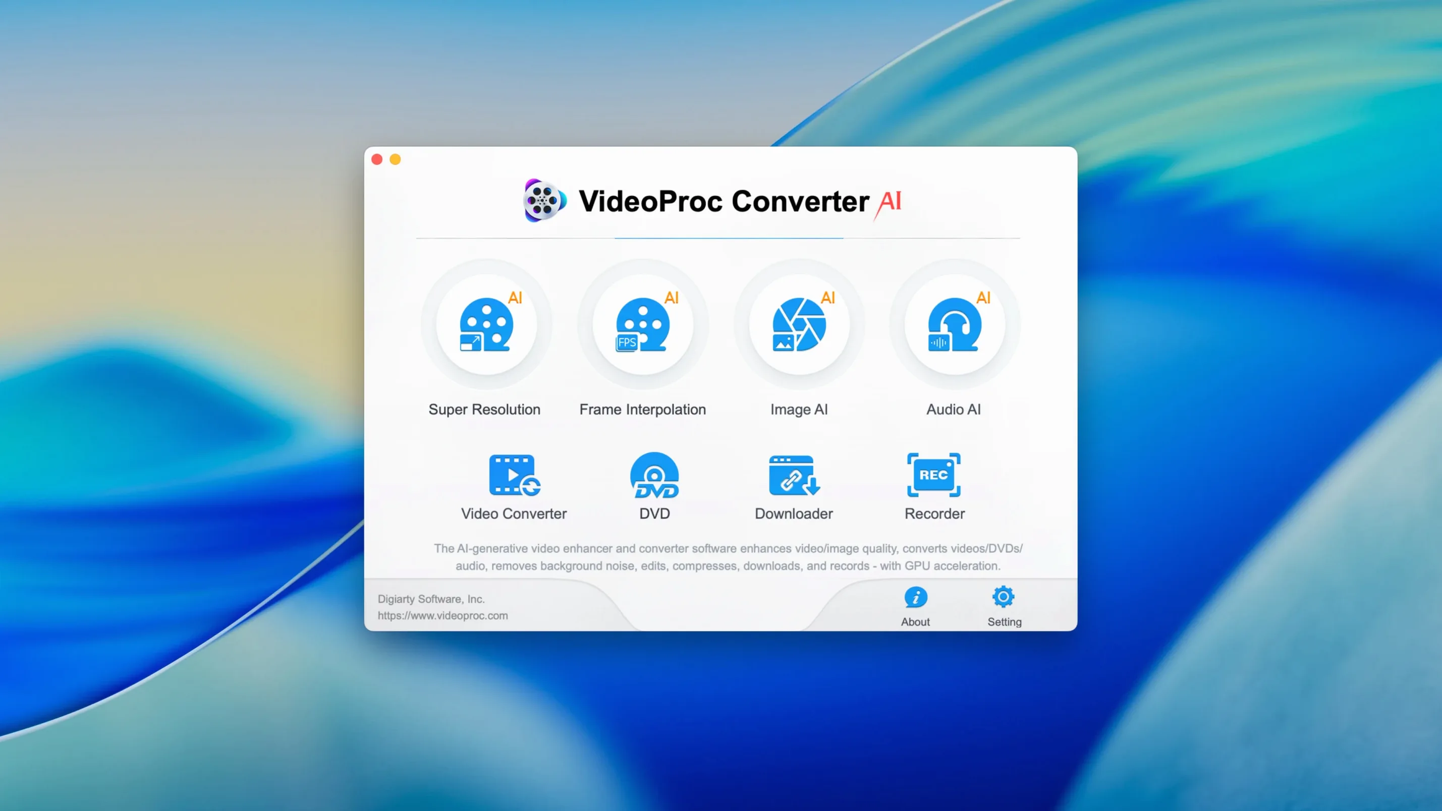 VideoProc Converter AI — glimpse 1 videoproc converter ai — first screen