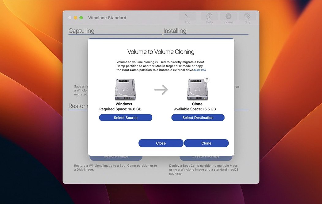 Winclone Pro usage, image 2