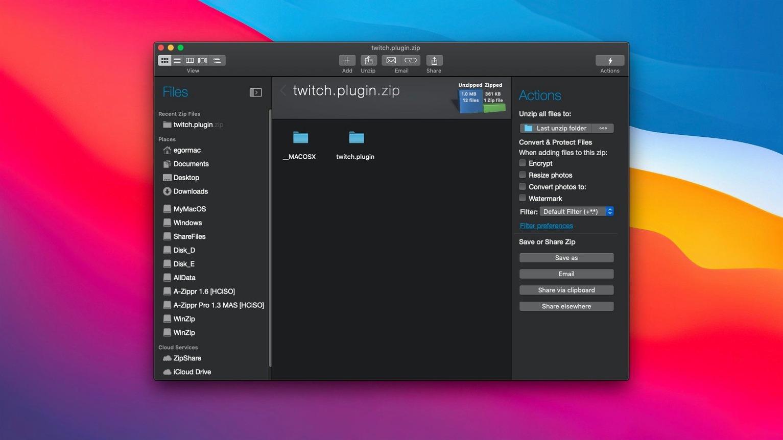 WinZip Mac Pro — glimpse 2 WinZip Mac Pro usage, image 2